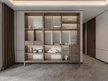 Chinese-style single bookcase (ID:ggach490242)