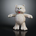 Children's Room Furniture Decorative White Bear With Yellow Eyes Blue Nose Red Mouth