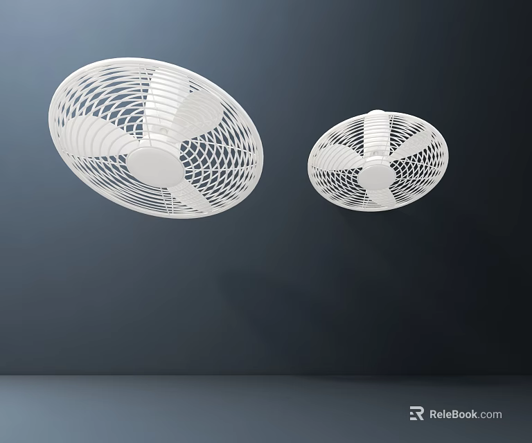 White Air Conditioner Fan With Modern Design For Home And Office Cooling 3d model 