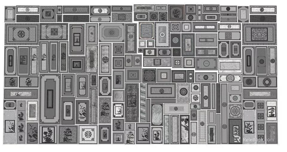 Diverse Garden Ornaments With Various Artistic Patterns And Decorative Designs 3d model