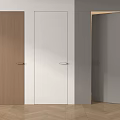 Modern Interior With Wooden White And Gray Hinged Doors In Open Style