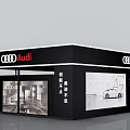 Audi Exhibition Booth With Modern Design Cars On Display Glass Walls And Large Screens
