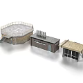 Diverse Architectural Models With Circular Structure Sloped Roofs And Chimney Details
