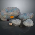 Collection Of Natural Stones With Various Sizes And Colorful Textured Surfaces