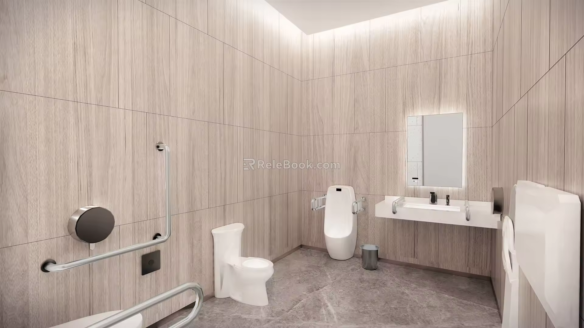 Modern toilet disabled 3d model
