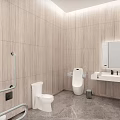 Modern toilet disabled 3d model