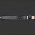 Futuristic Orange And Gray Weapon With Multiple Barrels And Scope Attachment 3d model