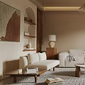 Cozy Living Room With Sofas Coffee Table And Natural Light 3d model