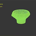 Decorative Ceramic Bowl With Yellow Green Glaze And Carved Patterns On Base