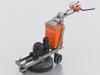 Lavina Industrial Floor Grinder Orange Gray Trolley Design with Grinding Disc and Control Panel 3d model