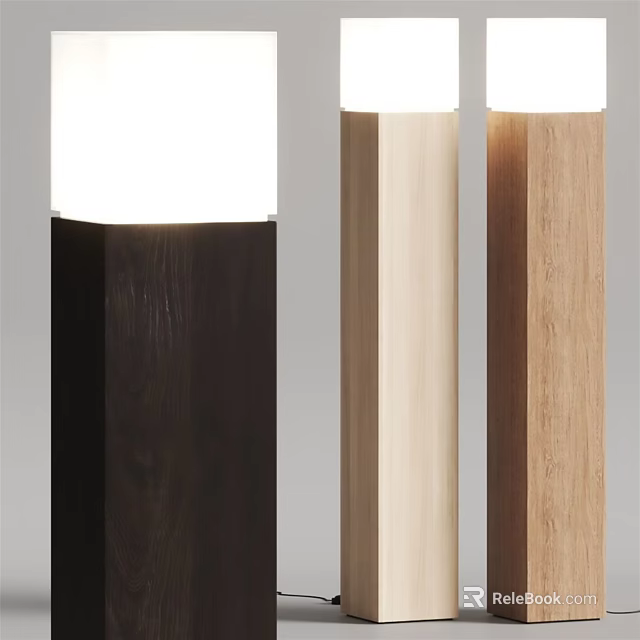 Modern Wooden Table Lamp Designs With Different Natural Wood Tones 3d model 