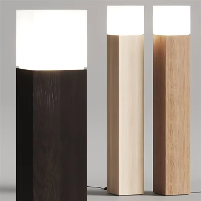 Modern Wooden Table Lamp Designs With Different Natural Wood Tones 3d model