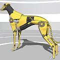 Smart Machine Robotic Dog With Yellow Mechanical Design And Gear Details