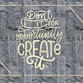 Neon Framed Lighting Combination With Handwritten Inspirational Quote On Black Stone Wall
