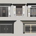 Modern Front Doors With Various Designs Including Metal Accents And Decorative Frames 3d model