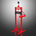 Red Hydraulic Press Equipment With Vertical Frame And Pressure Gauge
