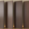 Vertical Dark Brown Wood Wall Panels With Smooth Surface And Clear Grain