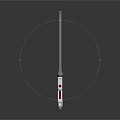 Industrial Metal Mechanical Component With Long Rod Symbolic Top And Red White Base