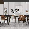 Modern Dining Table and Chair Combination 3d model