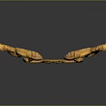 Ornamental Golden Sculpture Carving Featuring Symmetrical Curved Patterns Intricate Design and Shiny Surface
