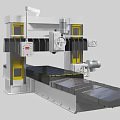 Large Industrial Gantry Milling Machine With White Body Yellow Stripes Worktable And Control Panel