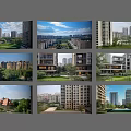 High Rise And Low Rise Modern Residential Buildings With Green Spaces And Urban Design