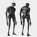 Intelligent Machine Two Black Humanoid Robots With Front Back Views Mechanical Design Articulated Joints