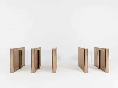 Modern Light Brown Decorative Cabinet Doors With Transparent Glass Panels On White Background 3d model