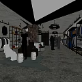 Modern Clothing Store Interior With Hanging Clothes Display Racks Mannequins And Stylish Decor