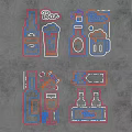 Neon Decorative Lights With Beer Bottles Wine Glasses And Bar Elements