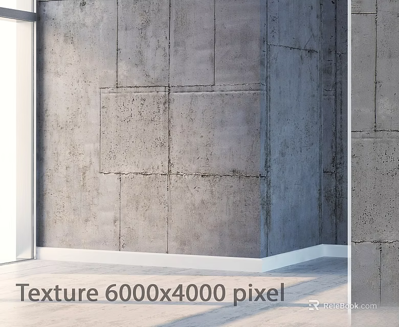 Structured Concrete Wall Components With High Resolution 6000x4000 Pixel Texture 3d model