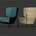 Turquoise And Gray Single Sofa With Wooden Accent And Metal Legs Modern Design