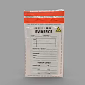 Transparent Sealed Evidence Bag With Label Barcode Warning Triangle And Fillable Sections
