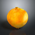 Ripe Fresh Whole Yellow Onion With Smooth Outer Skin On Dark Surface