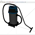 Powerful Blue Silver Vacuum Cleaner With Black Hose Wheels And Cleaning Nozzle