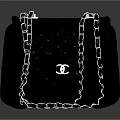Stylish Black Handbag with Silver Chain Strap Double C Logo and Quilted Design