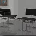 Black Leather Leisure Chairs With Modern Metal Frame For Stylish Living Room Interior