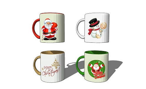 Modern Cup Christmas Cup 3d model