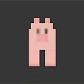 Cute Pink Blocky Pig 3D Model With Pixel Art Style And Smooth Surface Design