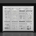 Bathroom Accessories Organized Shelf Display With Various Functional Items 3d model