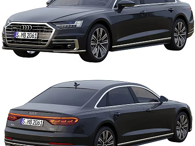 Audi Black Luxury Sedan Exterior Design with Sleek Body and Alloy Wheels 3d model