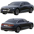 Audi Black Luxury Sedan Exterior Design with Sleek Body and Alloy Wheels 3d model