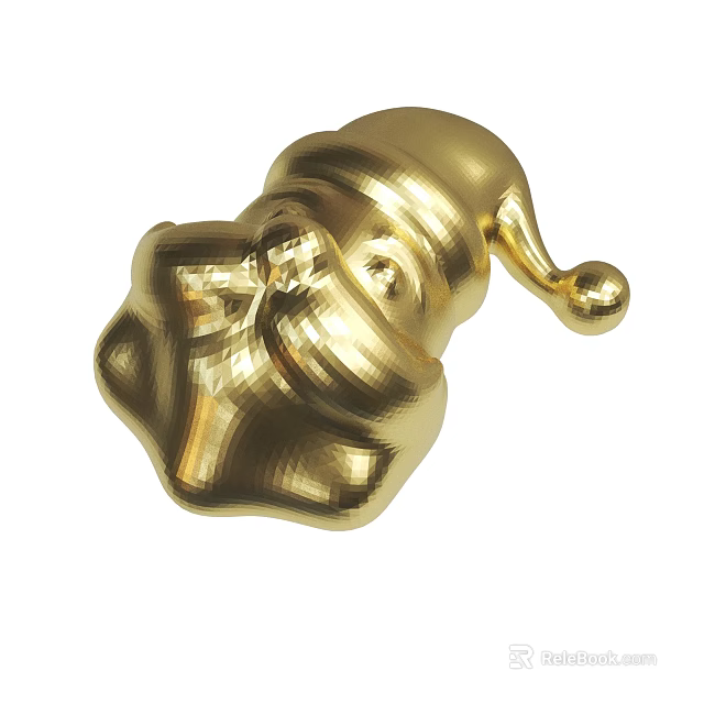 Golden Santa Claus Decorative Figure with Hat and Pom Pom for Festive 3d model 