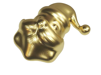 Golden Santa Claus Decorative Figure with Hat and Pom Pom for Festive 3d model