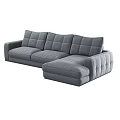 Comfortable Gray L Shaped Sectional Sofa With Square Cushions Modern Design 3d model