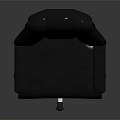 Black Leather Office Chair With High Backrest Padded Panel Design And Silver Five Star Casters