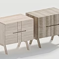 Modern Wooden Bedside Tables With Cross Handle Design And Slender Legs