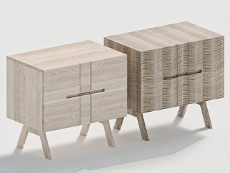 Bedside Table Solid Wood Bedside Table Low Cabinet 3d model