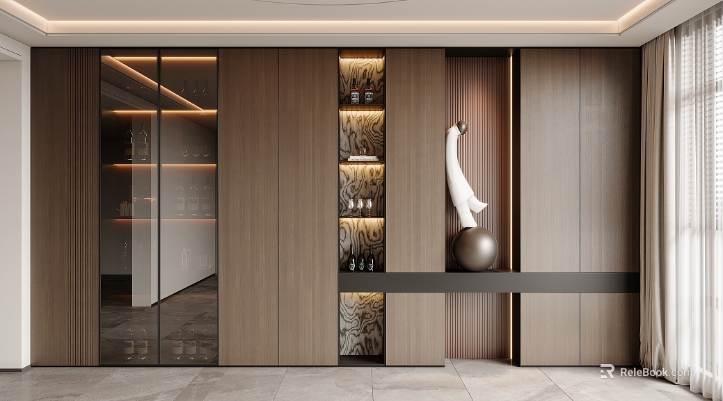Modern Italian Wine Cabinet Sideboard texture