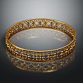 Elegant Jewelry Golden Bracelet With Intricate Filigree Design And Shiny Finish